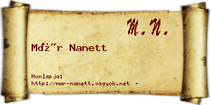 Már Nanett névjegykártya